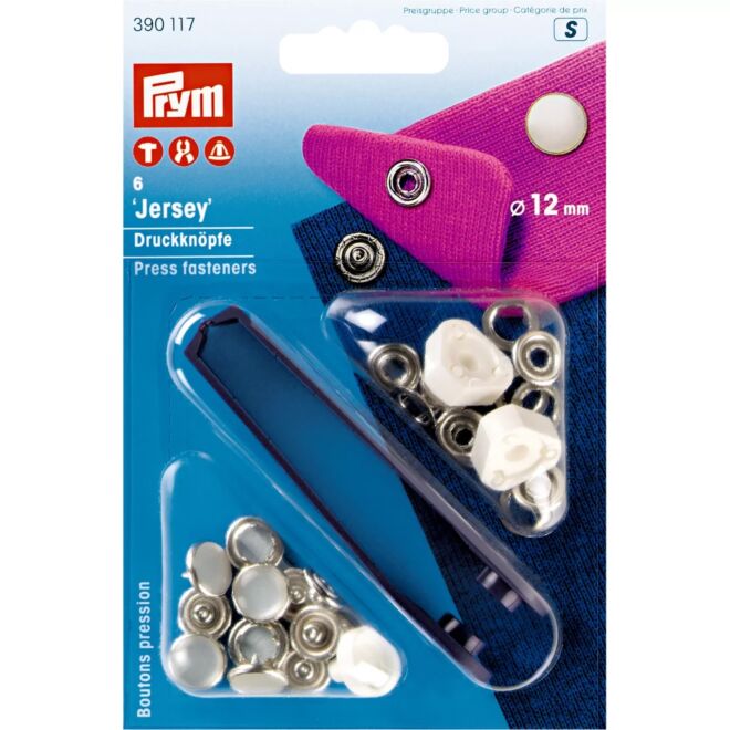 Prym Jersey Druckknöpfe "Kappe" perlmutt, 12mm