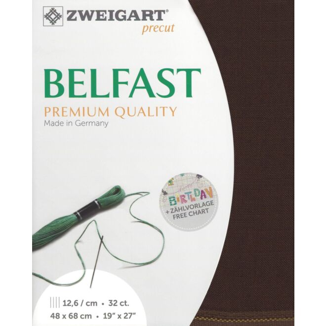 Zweigart Stickleinen Precut Belfast / 9024 dunkelbraun