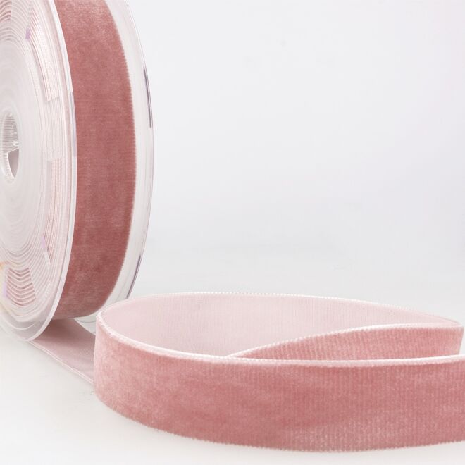 38mm Hochdichtes Samtband altrosa