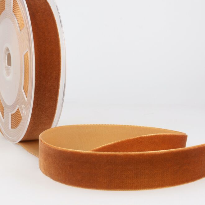 16mm Hochdichtes Samtband rostbraun