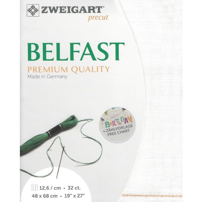 Zweigart Stickleinen Precut Belfast / 101 antikweiß