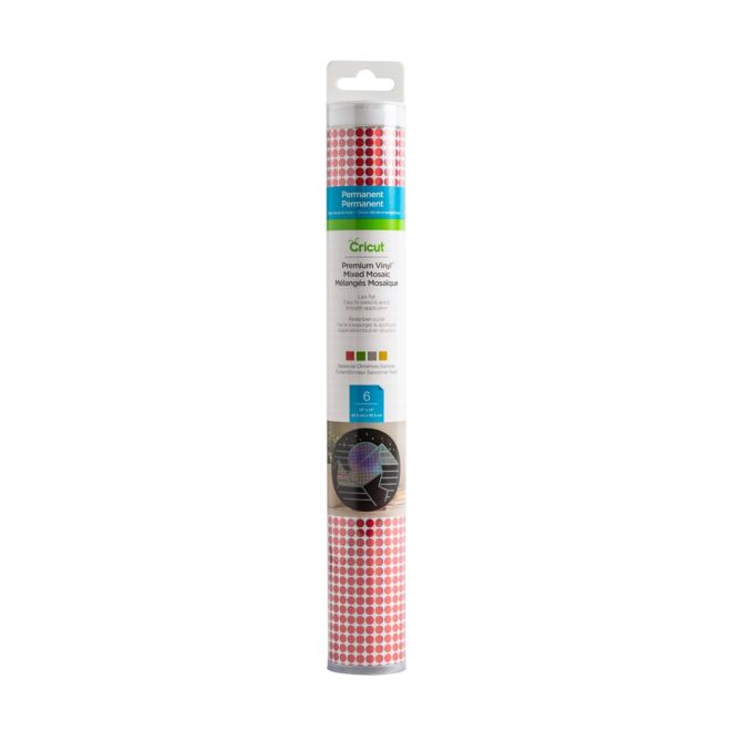 Cricut Premium Vinyl Permanent 30x30cm - 6 Blatt (Mosaic Holiday)
