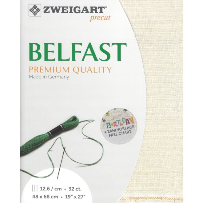 Zweigart Stickleinen Precut Belfast / 99 ecru