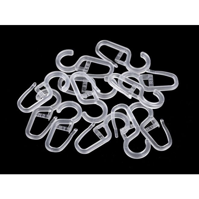 100 Stück Gardinenhaken transparent (15x34mm)