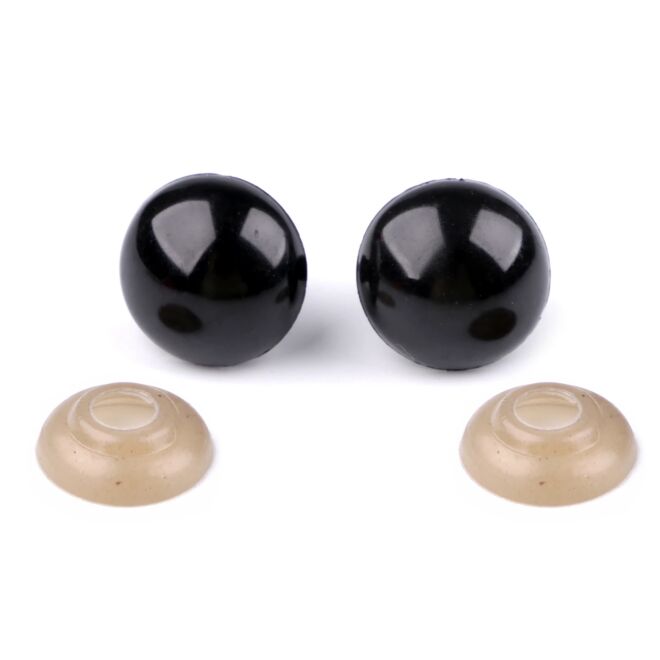 16mm Kunststoff-Sicherheitsaugen schwarz (1 Paar)