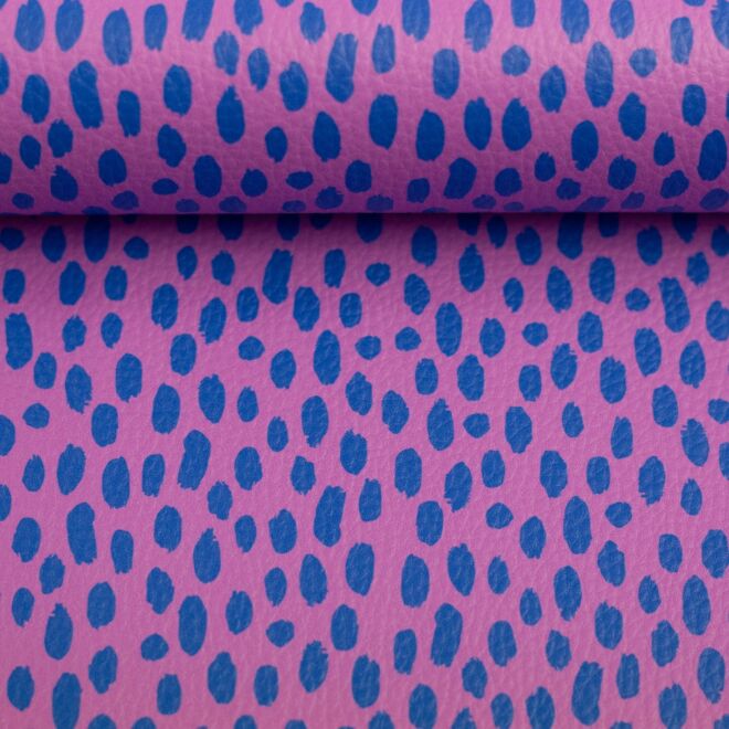Kunstleder Brush & Wild pink/blau
