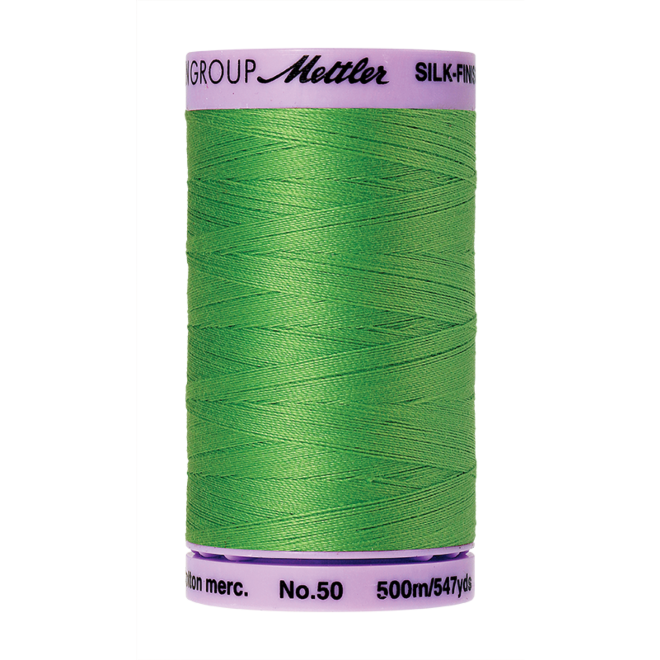 Silk-Finish Cotton 50, 500m - Light Kelly: Reines Baumwollgarn aus 100% langstapliger, ägyptischer Baumwollte von Amann Mettler