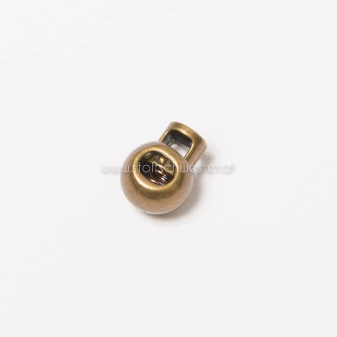 5mm Kordelstopper "Kugel" altmessing