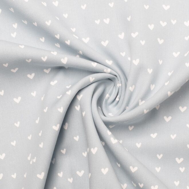 Baumwollwebware Mini Hearts rauchblau