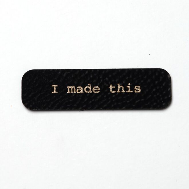 Kunstlederlabel I made this (schwarz/gold)