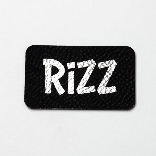 Kunstlederlabel Rizz (schwarz/silber)