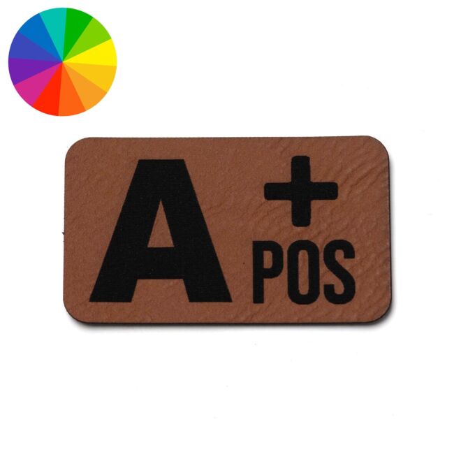 Kunstlederlabel "Blutgruppe A+" (50mm x 30mm)