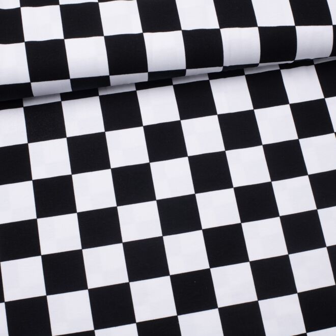 Jersey Checks "Zielflagge"  schwarz/weiß