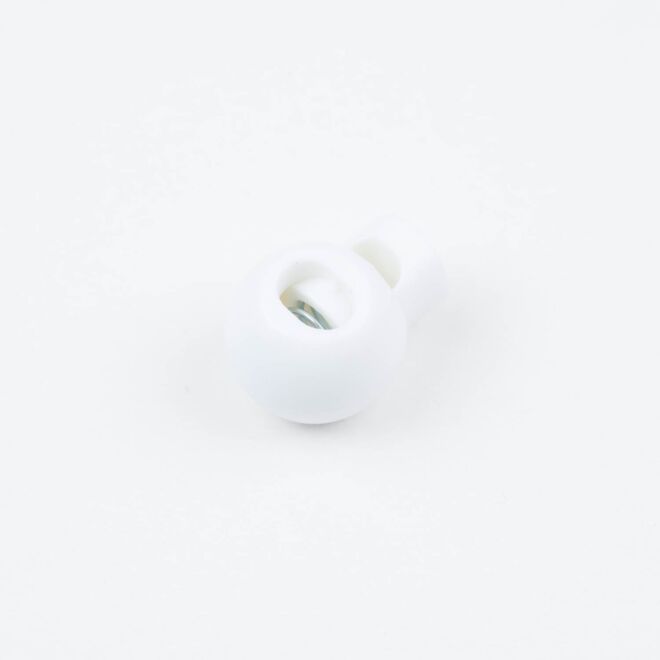 4mm Kordelstopper rund weiß