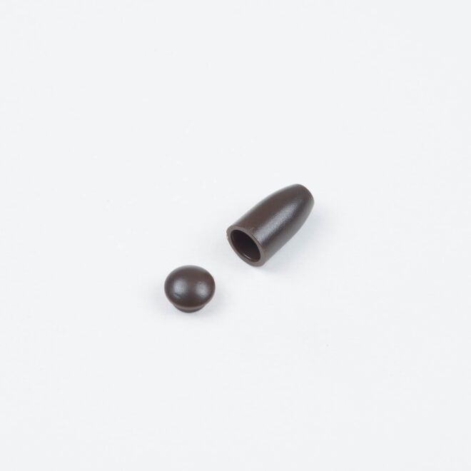 3mm Kordelende Kegel 2-teilig dunkelbraun