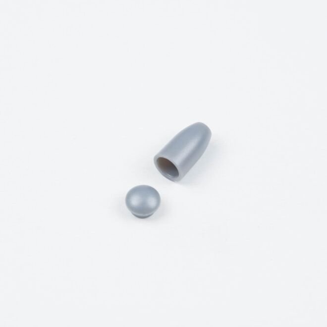 3mm Kordelende Kegel 2-teilig grau