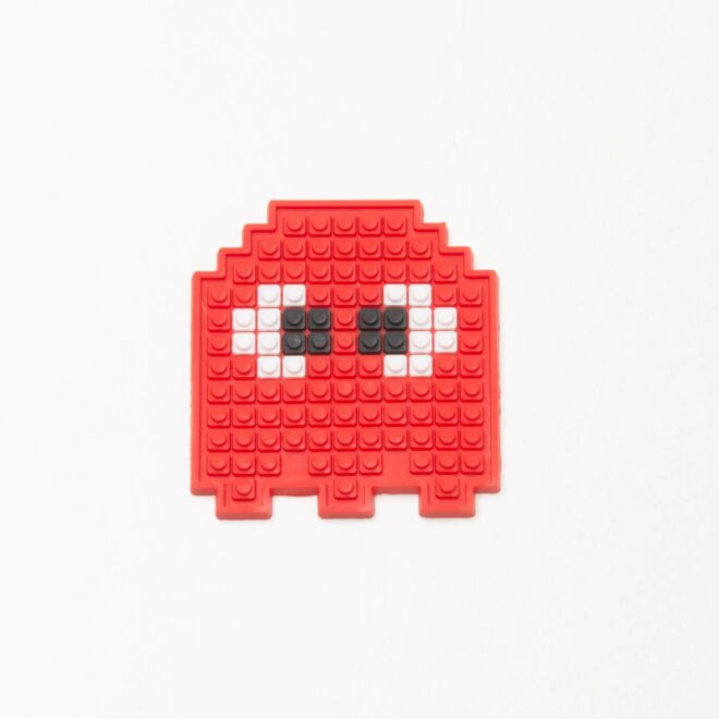 3D Silikon-Aufnäher Pixelhead rot