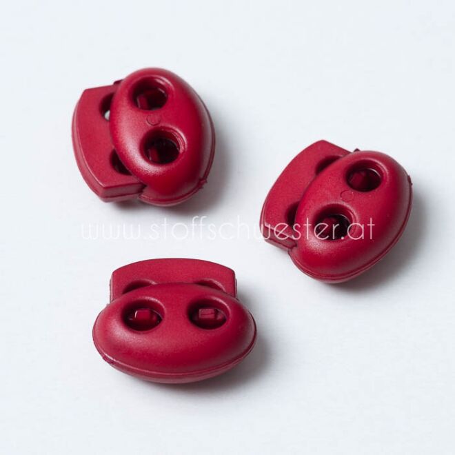 4mm Kordelstopper Duo-2 dunkelrot