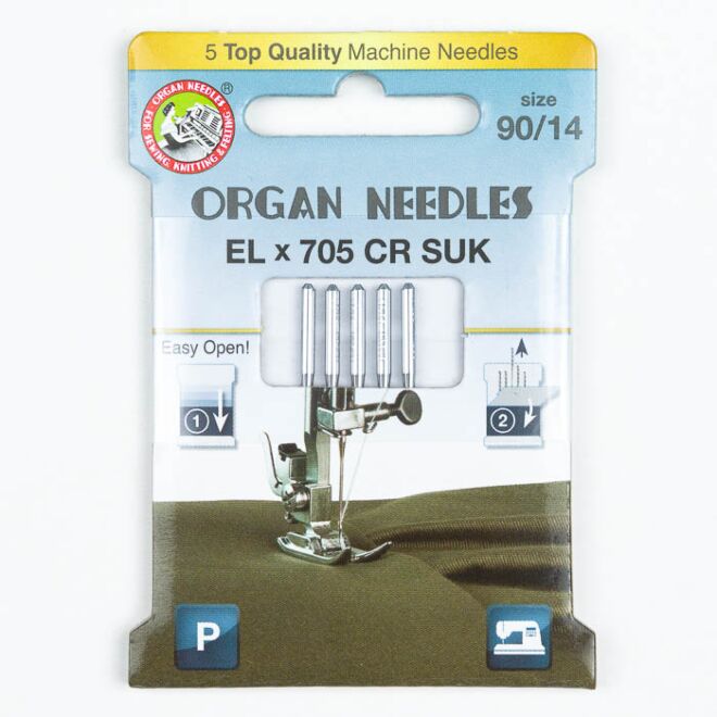 Organ ELx705 SUK Chromium Overlocknadeln 90, 130/705H, Eco Pack
