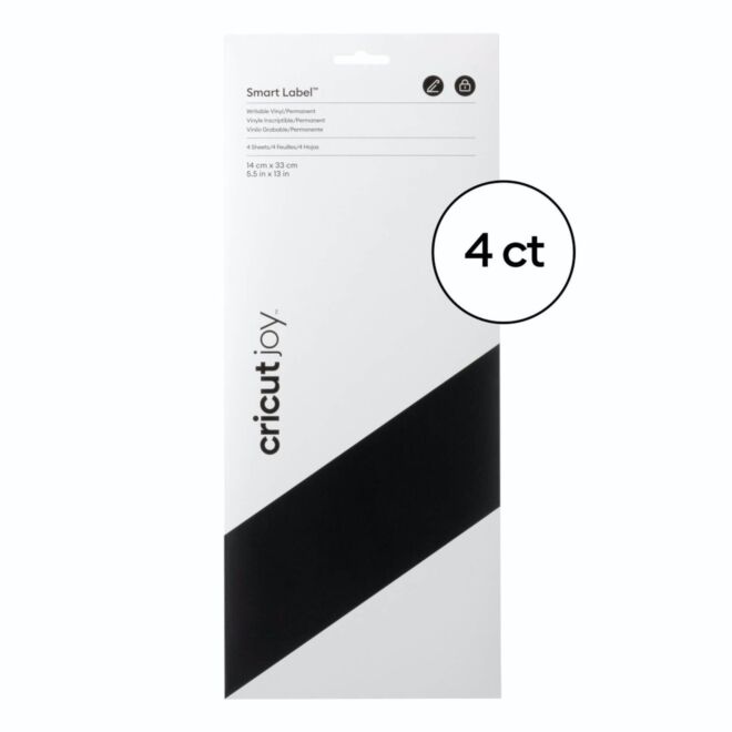 Cricut Joy Smart Label Permanent - beschreibbares Vinyl - 4 Blatt (Schwarz)