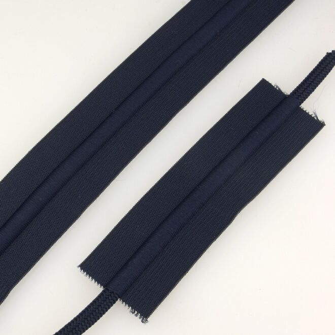 38mm Bund-Gummi mit Kordelzug dunkelblau