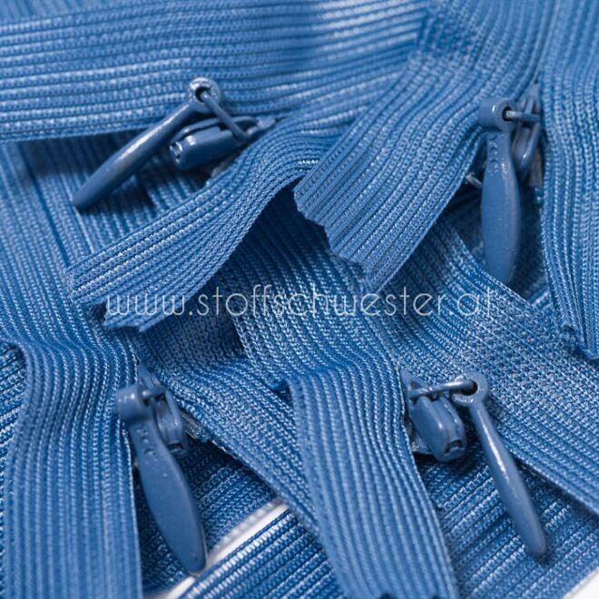 18cm Nahtverdeckter Reißverschluss rauchblau