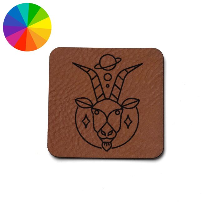 Kunstlederlabel "Sternzeichen Steinbock" (40mm x 40mm)