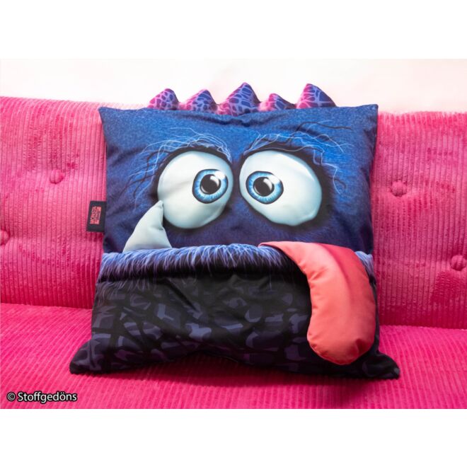Samtstoff Monsta Pillows dunkelblau (120cm Panel)