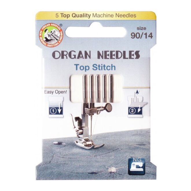 Organ Nähmaschinennadeln Top Stitch 90 Eco Pack