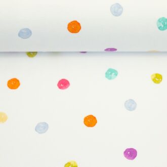 Jersey Flowerpop Konfetti Dots weiß