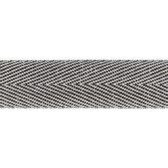 14mm Lurex-Köperband silber/schwarz