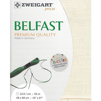 Zweigart Stickleinen Precut Belfast / 99 ecru