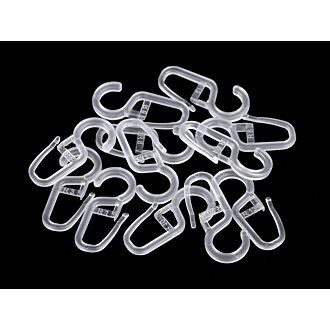 100 Stück Gardinenhaken transparent (15x34mm)