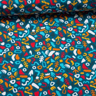 Abstract Graphics bunt auf petrol Jersey