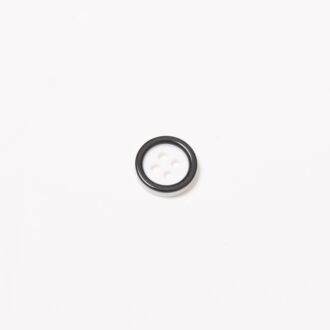 11mm Kunststoffknopf 4-Loch weiß/schwarz