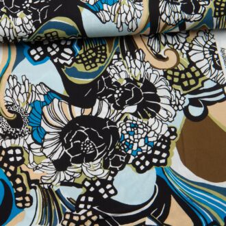 *SALE* Viskose FlowerPop blau