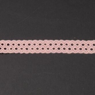 15mm Spitzenband Baumwolle Kreise altrosa