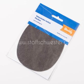 Flicken Velourleder-Imitat grau