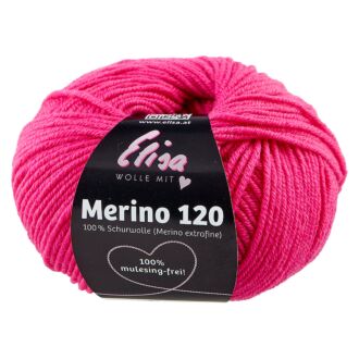 Elisa Wolle Merino 120, 50g - PINK - 7267