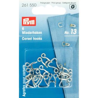 Prym Miederhaken und -augen, Nr. 13, silberfarbig