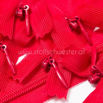 22cm Nahtverdeckter Reißverschluss rot